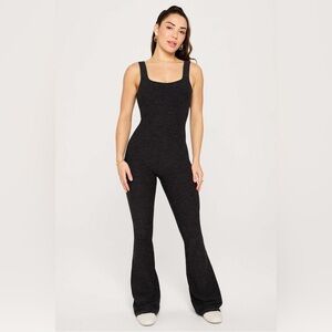 Fabletics heathered purple Flared Jumpsuit